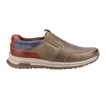 Khaki-Navy-Tan - Back - Hush Puppies Mens Cole Leather Casual Shoes
