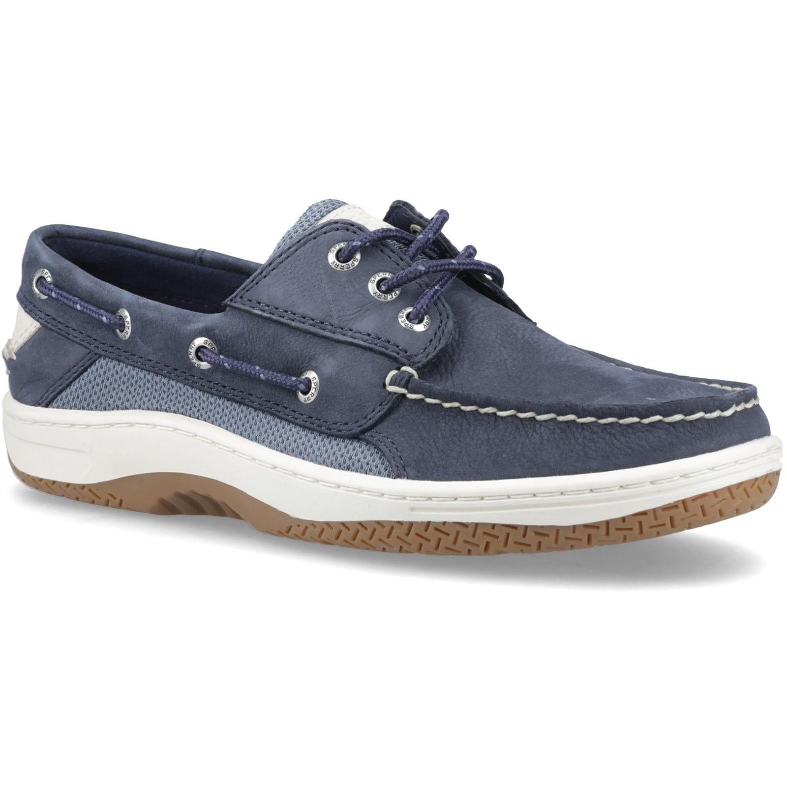 Navy - Front - Sperry Mens Billfish 3-Eye Leather Boat Shoes
