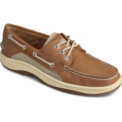 Tan - Front - Sperry Mens Billfish 3-Eye Leather Boat Shoes