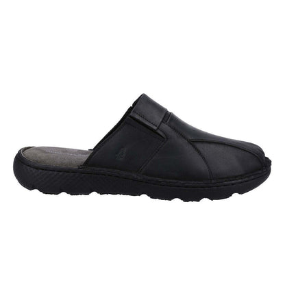 Black - Back - Hush Puppies Mens Carson Leather Mules