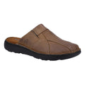 Brown - Front - Hush Puppies Mens Carson Leather Mules