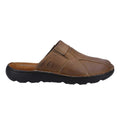 Brown - Back - Hush Puppies Mens Carson Leather Mules
