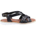 Black - Back - Hush Puppies Womens-Ladies Collins Leather Sandals