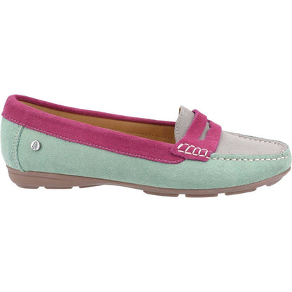 Green-Pink-Grey - Back - Hush Puppies Womens-Ladies Margot Suede Loafers