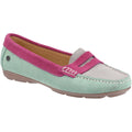 Green-Pink-Grey - Front - Hush Puppies Womens-Ladies Margot Suede Loafers