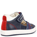 Navy-White - Back - Geox Baby Boys Biglia First Steps Suede Sandals