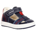 Navy-White - Front - Geox Baby Boys Biglia First Steps Suede Sandals