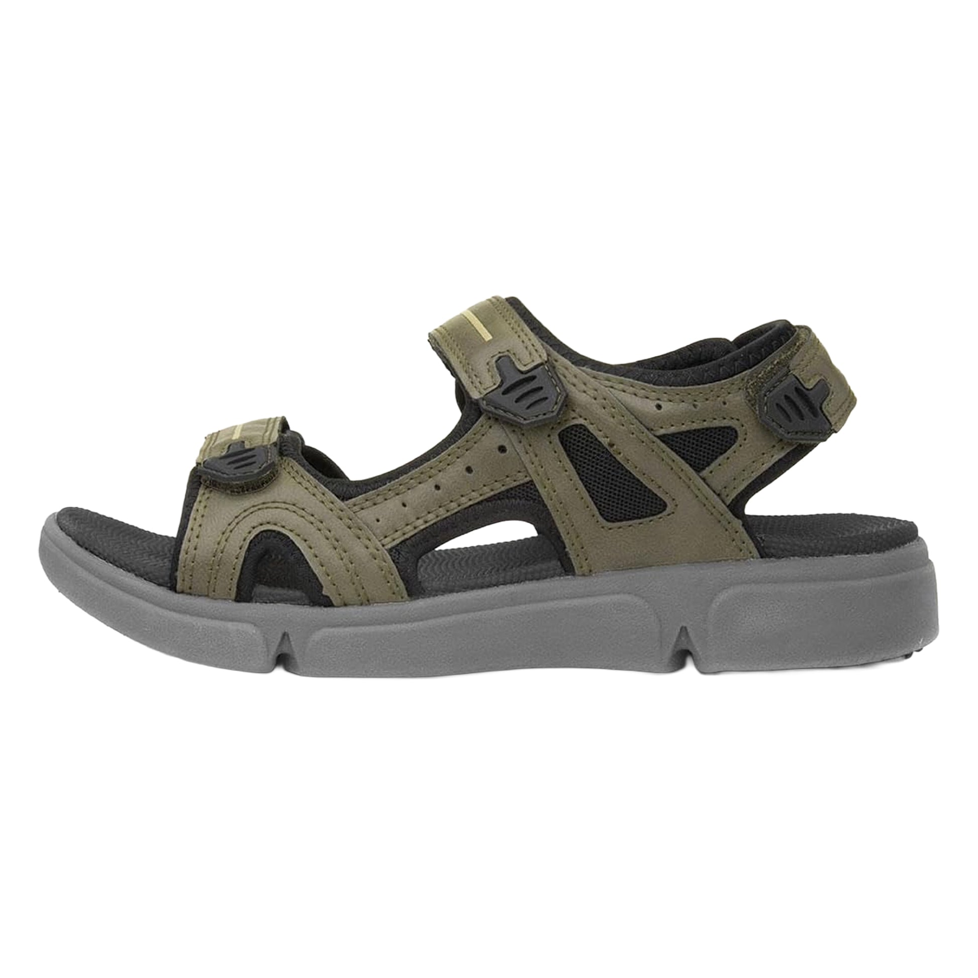 Khaki Green - Side - Hush Puppies Mens Castro Sandals