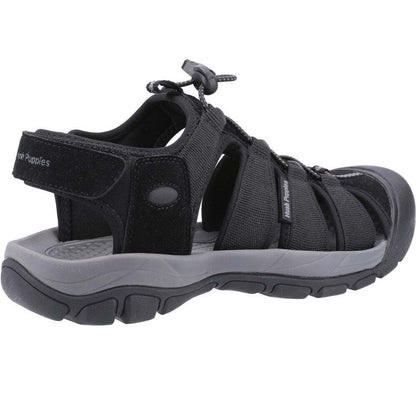 Black - Side - Hush Puppies Mens Peru Sandals