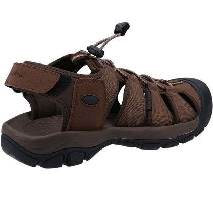 Brown - Side - Hush Puppies Mens Peru Sandals