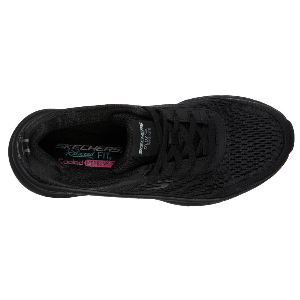 Black - Side - Skechers Womens-Ladies D´Lux Walker Leather Relaxed Fit Walking Shoes