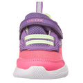 Violet-Fluorescent Green-Fuchsia - Close up - Geox Childrens-Kids Sprintye Leather Trainers