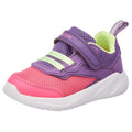 Violet-Fluorescent Green-Fuchsia - Front - Geox Childrens-Kids Sprintye Leather Trainers