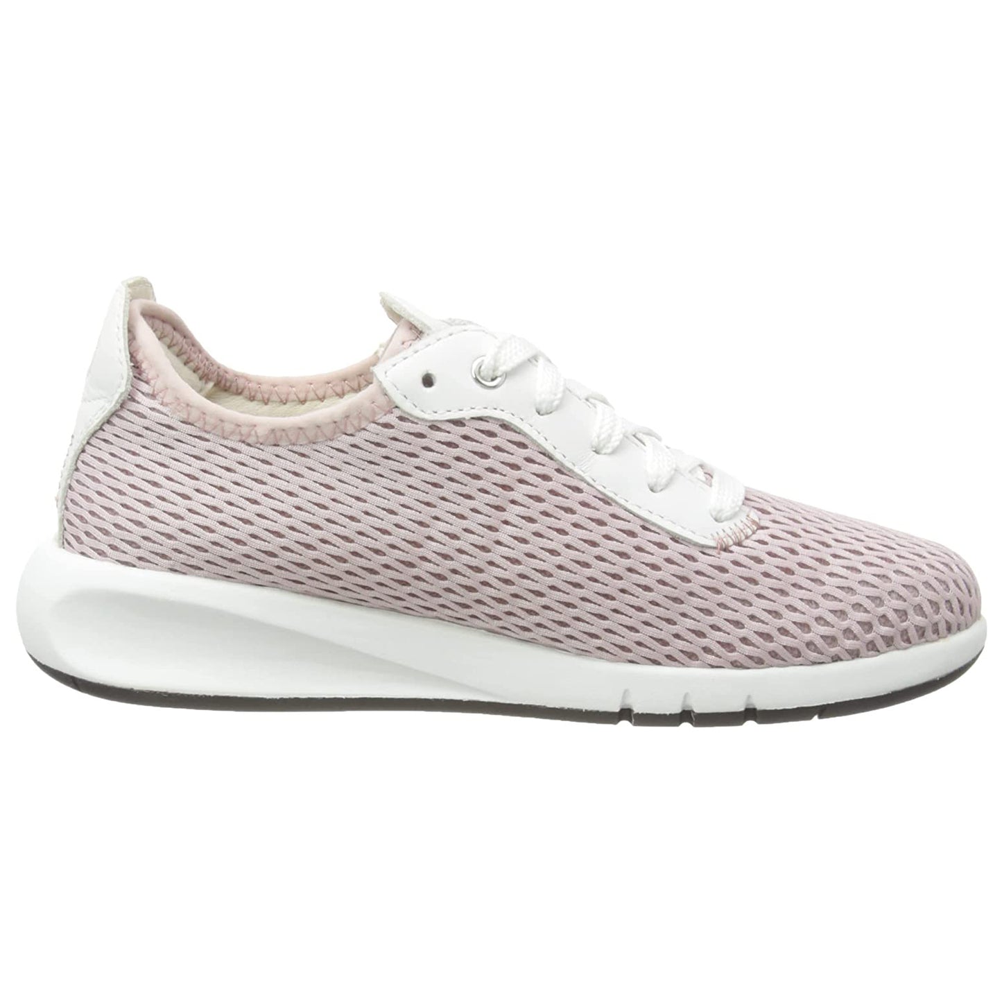 Antique Rose-White - Back - Geox Womens-Ladies Aerantis Leather Trainers