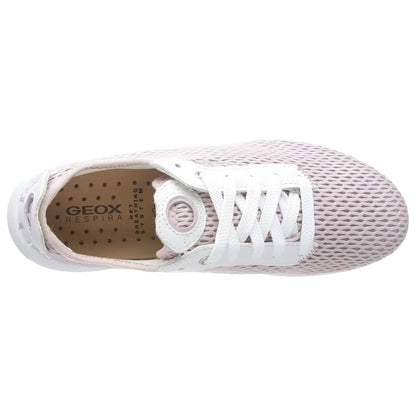Antique Rose-White - Lifestyle - Geox Womens-Ladies Aerantis Leather Trainers