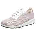 Antique Rose-White - Front - Geox Womens-Ladies Aerantis Leather Trainers
