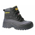 Black-Yellow - Front - Caterpillar Mens Typhoon SBH Leather Safety Boots
