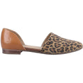 Brown - Back - Hush Puppies Womens-Ladies Leopard Print Suede Shoes