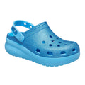 Oxygen Blue - Front - Crocs Childrens-Kids Classic Cutie Glitter Clogs