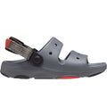 Slate Grey-Red - Back - Crocs Childrens-Kids Classic All-Terrain Dual Straps Sandals