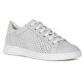 Ice Grey-White - Front - Geox Womens-Ladies Jaysen Suede Trainers