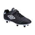 Black-White - Back - Umbro Childrens-Kids Speciali Liga Leather Football Boots