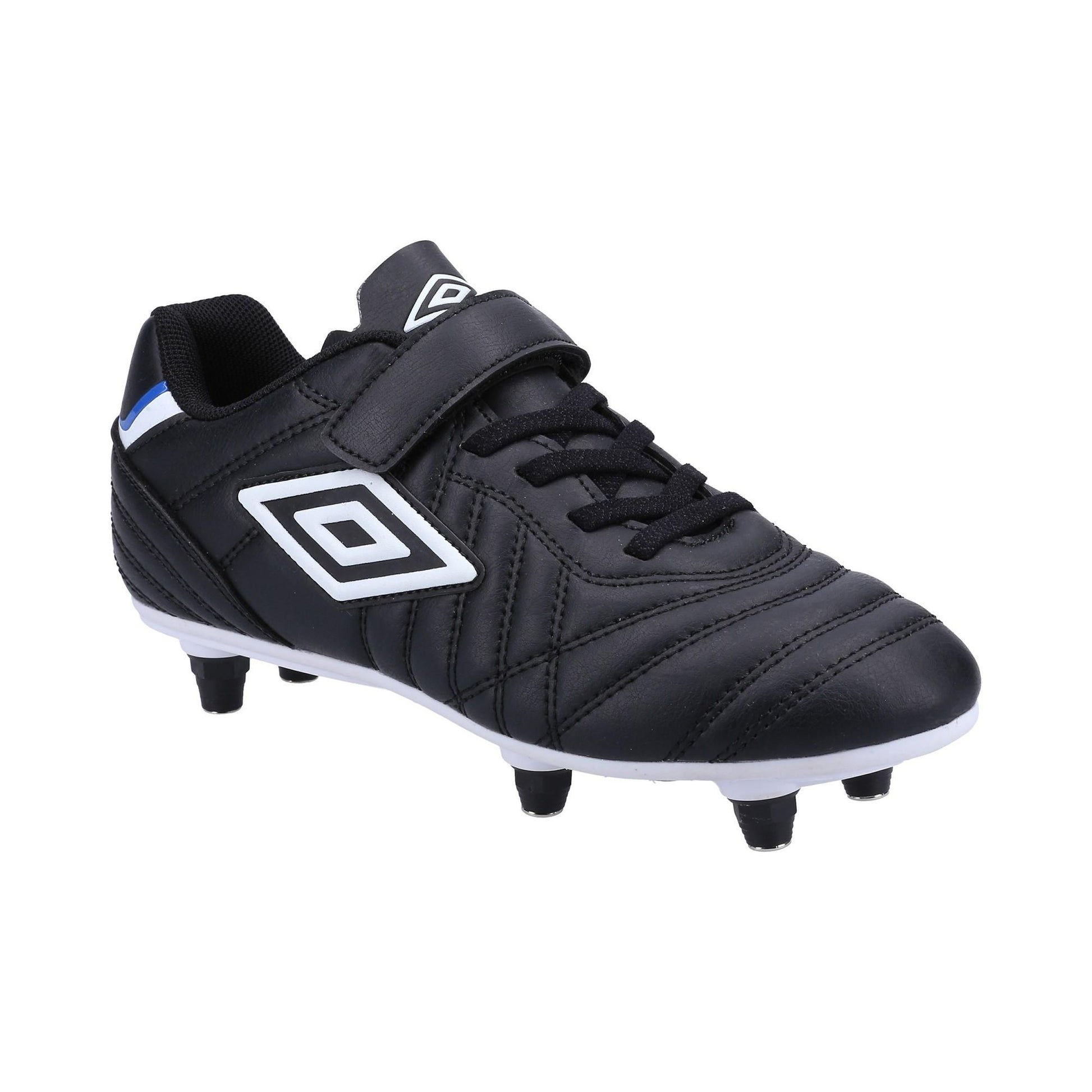 Black-White - Back - Umbro Childrens-Kids Speciali Liga Leather Football Boots