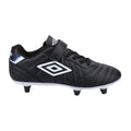 Black-White - Front - Umbro Childrens-Kids Speciali Liga Leather Football Boots