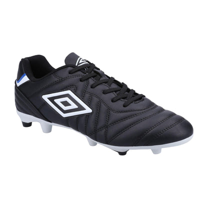 Black-White - Back - Umbro Mens Speciali Liga Leather Football Boots