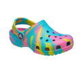 Blue-Pink-Yellow - Front - Crocs Childrens-Kids Classic Marble Clogs