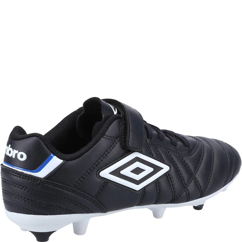 Black-White - Back - Umbro Childrens-Kids Speciali Liga Firm Football Boots