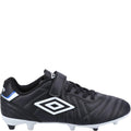 Black-White - Side - Umbro Childrens-Kids Speciali Liga Firm Leather Football Boots