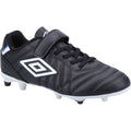 Black-White - Front - Umbro Childrens-Kids Speciali Liga Firm Leather Football Boots