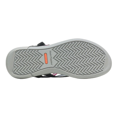 Black-Grey-Pink - Lifestyle - Hush Puppies Womens-Ladies Good Sandals