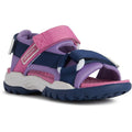 Navy-Lilac - Front - Geox Girls Borealis Sandals