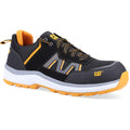 Orange-Black-White - Front - Caterpillar Mens Accelerate Leather Safety Trainers