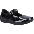 Black - Front - Hush Puppies Girls Marcie Patent Leather School Shoes