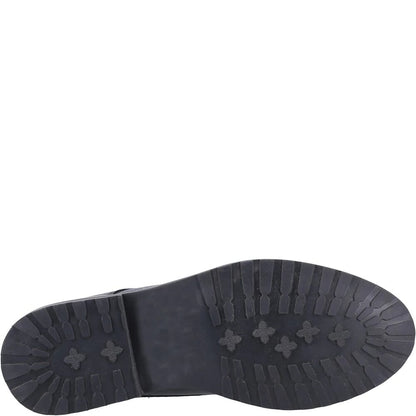 Black - Back - Hush Puppies Womens-Ladies Verity Plain Leather Oxfords
