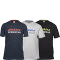 Multicoloured - Front - Dickies Workwear Mens Rutland Graphic Print T-Shirt (Pack Of 3)