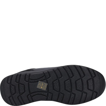 Light Black - Back - Hush Puppies Mens Joseph Leather Trainers