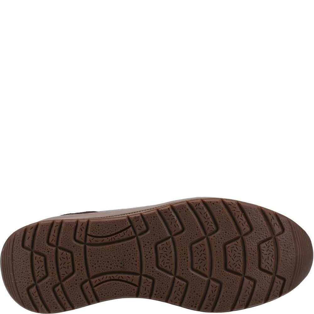 Light Brown - Back - Hush Puppies Mens Joseph Leather Trainers