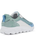 White-Green - Side - Geox Womens-Ladies Spherica Nappa Leather Trainers
