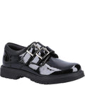 Black - Front - Hush Puppies Girls Sunny Patent Leather School Shoes