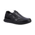 Light Black - Front - Hush Puppies Mens Cole Leather Casual Shoes