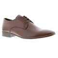 Burnt Brown - Front - Base London Mens Seymour Leather Derby Shoes