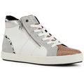 White-Light Grey - Front - Geox Womens-Ladies D Blomiee B Suede Trainers