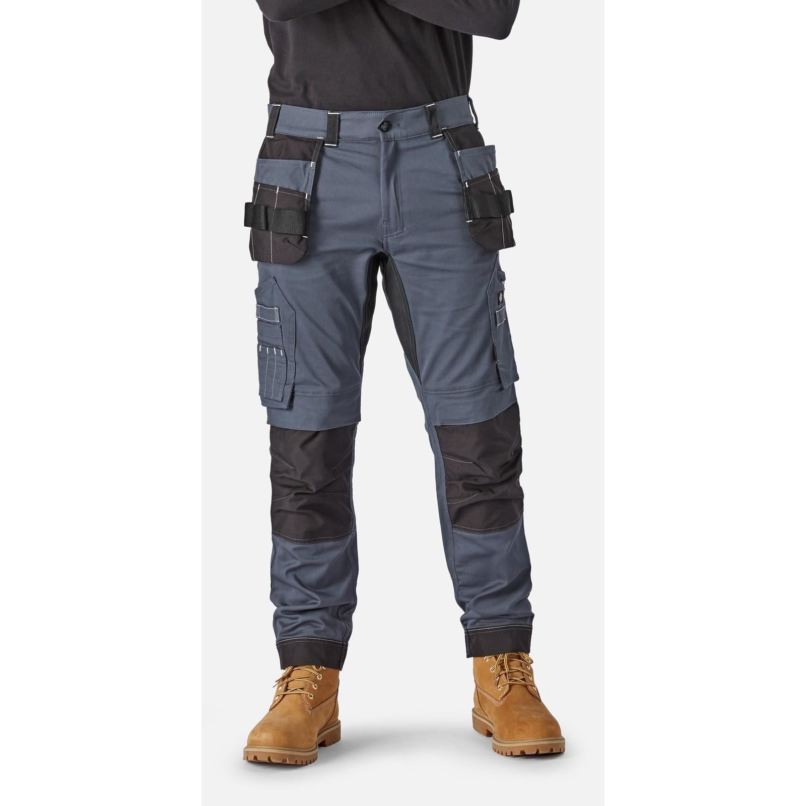 Grey-Black - Front - Dickies Mens Holster Universal Flexible Work Trousers