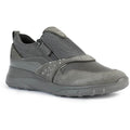 Dark Grey - Front - Geox Womens-Ladies D Alleniee A Leather Trainers