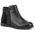 Black - Front - Geox Girls J Shawntel B Leather Ankle Boots