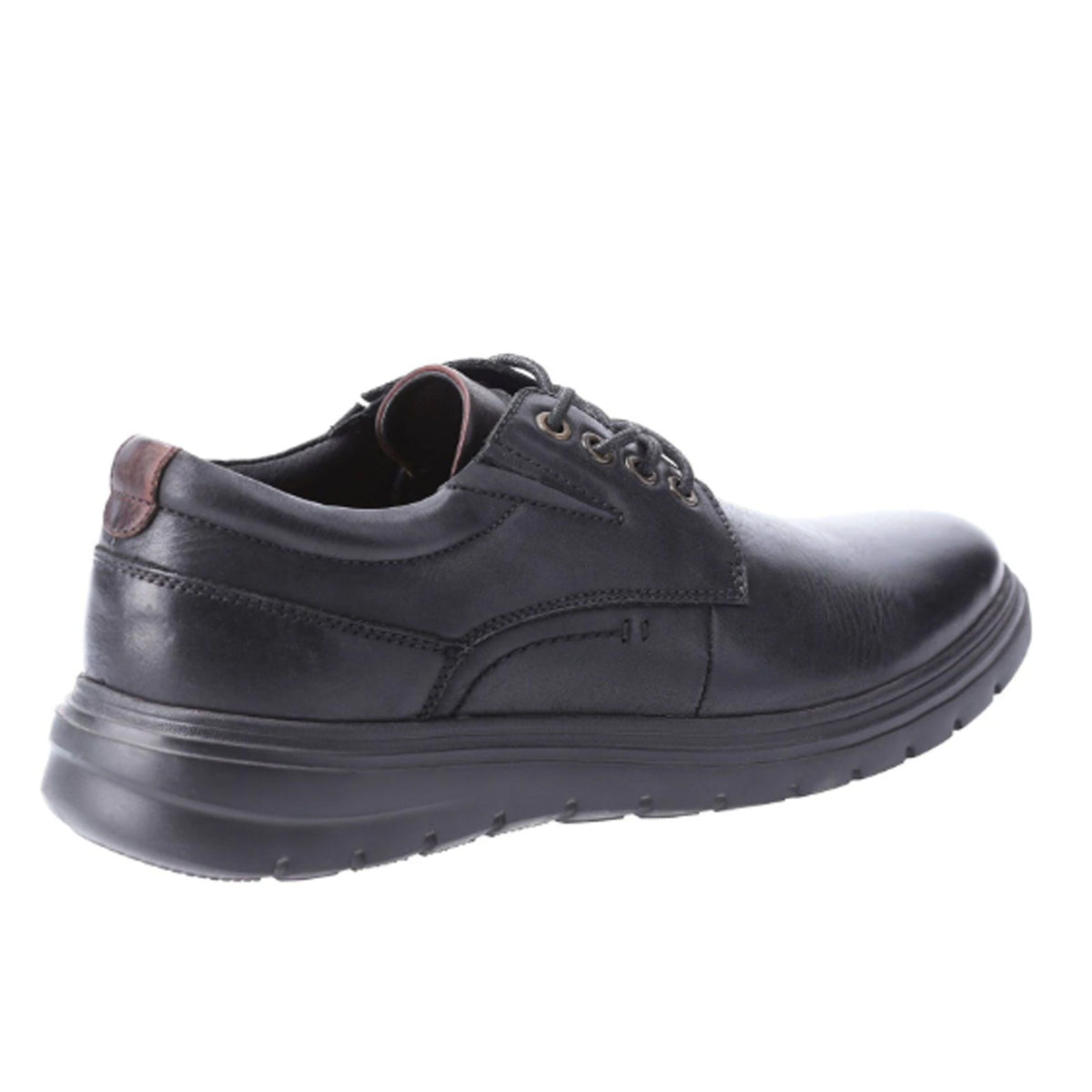 Black - Back - Hush Puppies Mens Triton Leather Casual Shoes